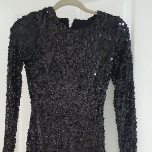 Black sequin long sleeve "French Connection" dress